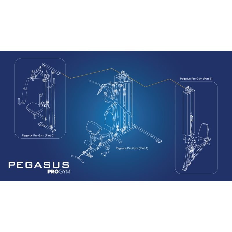 Pegasus Pro Gym 3 MT‑18504‑ABC Λ-645  Ημιεπαγγελματικό Πολυόργανο 3 Θέσεων - Σε 18 Άτοκες Δόσεις - Επαγγελμ. Εξοπλισμός
