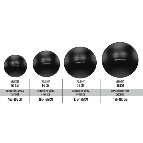 Life Fit Pro GymBall Επαγγελματική Μπάλα γυμναστικής 55cm - 85cm Μαύρη F-GYM-55-75-21