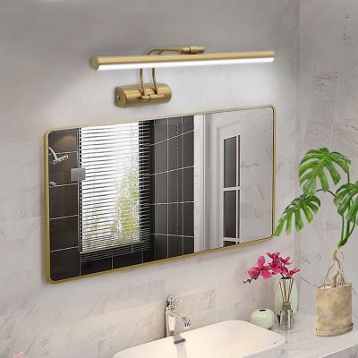 Απλίκα καθρέπτη μπάνιου LED Laura Megapap μεταλλική χρώμα χρυσό ματ 60εκ.