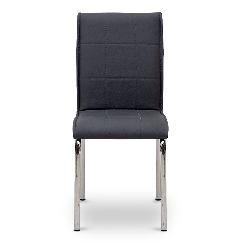 Καρέκλα τραπεζαρίας Pitt Megapap Pu/μέταλλο χρώμα γκρι 39x51x88εκ. - Καρέκλες - Πολυθρόνες τραπεζαρίας