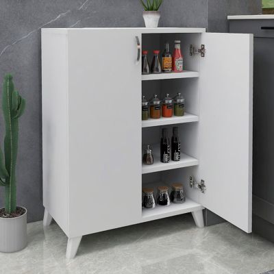 Ντουλάπι κουζίνας/μπάνιου - Παπουτσοθήκη μελαμίνης Lilly Megapap χρώμα λευκό 77x30x78,5εκ.