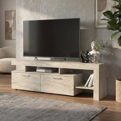 Έπιπλο τηλεόρασης Acnes Megapap χρώμα travertine 160x40x53εκ.