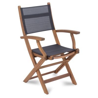 Ξύλινη Αναδιπλούμενη Καρέκλα Εξωτερικού Χώρου με Ύφασμα Textilene FDZN 4201-T