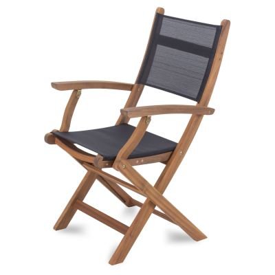 Ξύλινη Αναδιπλούμενη Καρέκλα Εξωτερικού Χώρου με Ύφασμα Textilene FDZN 4201-T