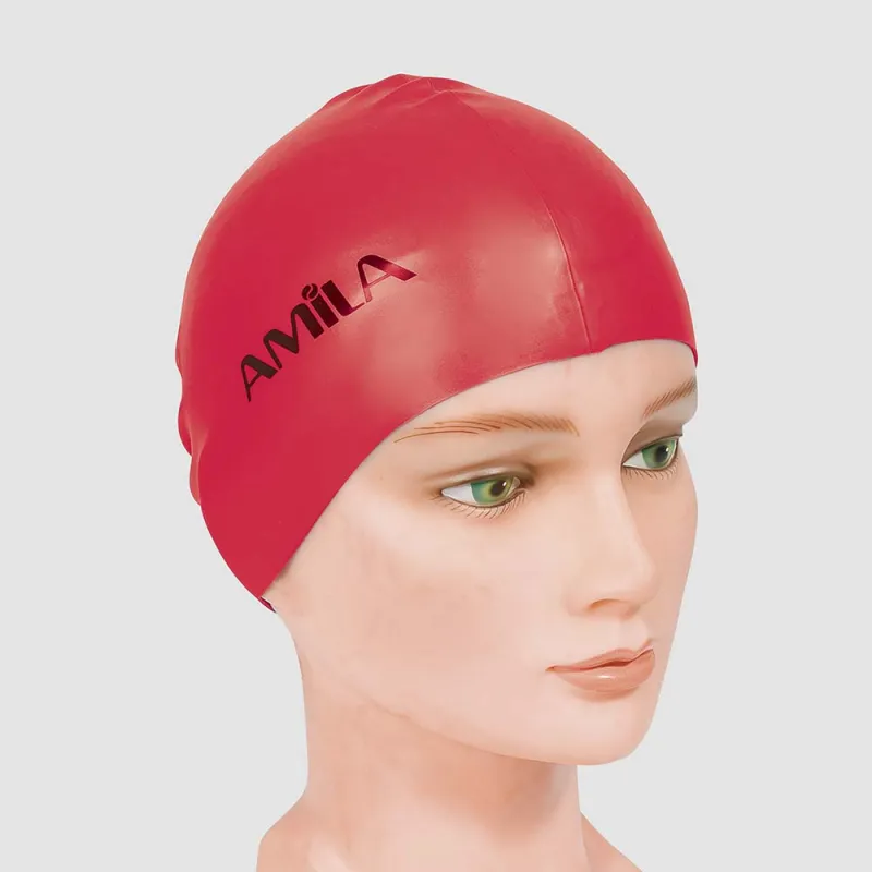 Σκουφάκι Κολύμβησης AMILA Basic Κόκκινο 47014 - Water Polo-Αξεσουάρ Πισίνας