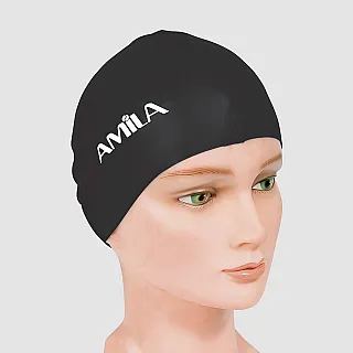 Amila Σκουφάκια πισίνας απλά μονόχρωμα, Μαύρο 47013