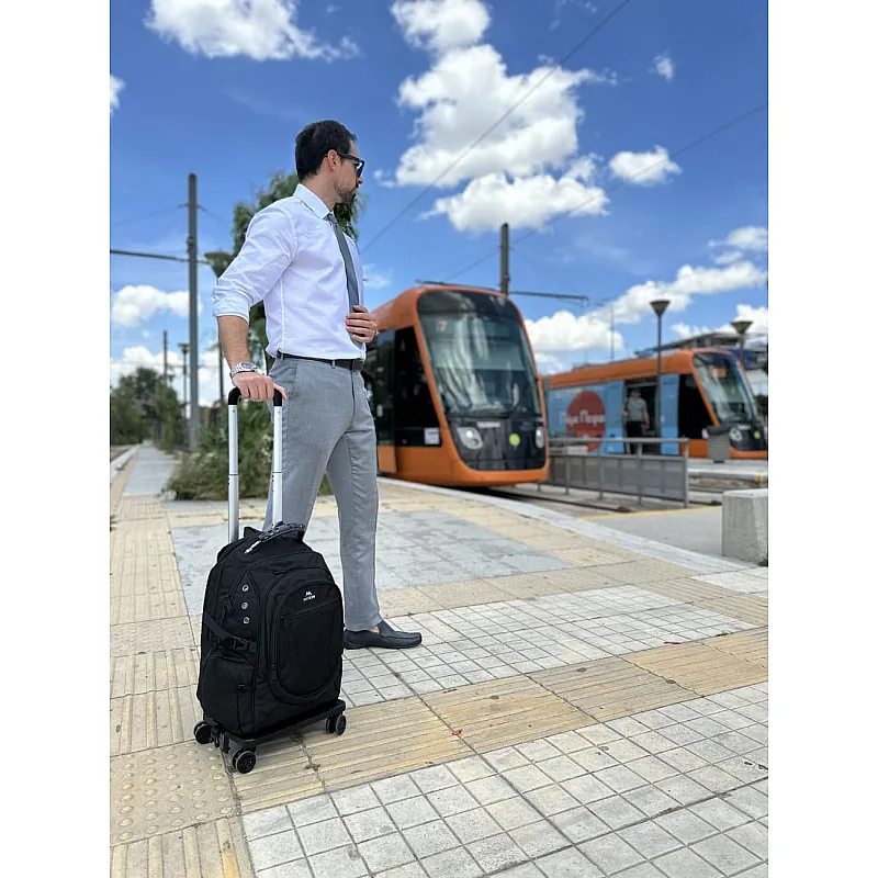 Σακίδιο πλάτης Τροχήλατο 55L Laptop 15,6” Matein 1271 μαύρο - Τροχοτσάντες