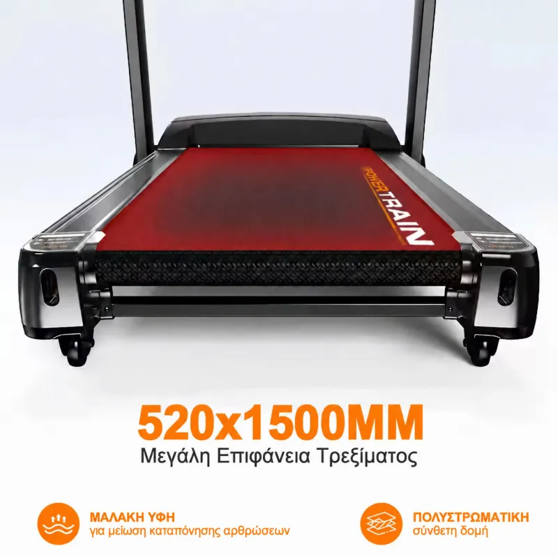 Power Train A-5520 Ηλεκτρικός Διάδρομος 4.0HP με Ταχύτητα 20 km/h και Κλίση 18 Επιπέδων
