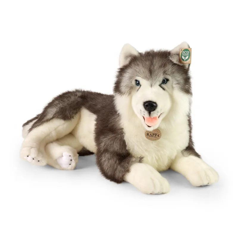 Rappa Λούτρινο Σκυλάκι Husky Ξαπλωτό 60 εκ. Eco-Friendly (241138)