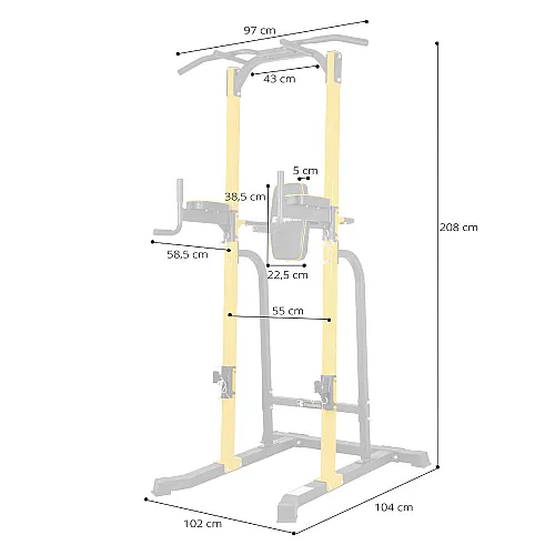InSportline Μονόζυγο/Δίζυγο ρυθμιζόμενο Power Tower PT250