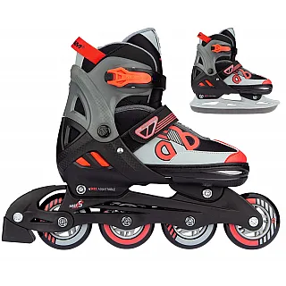 Nijdam Inline Skates ‑ Παγοπέδιλα Combo ρυθμιζόμενα Red Raider N14AC01