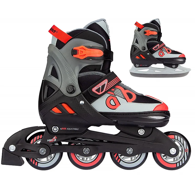 Nijdam Inline Skates ‑ Παγοπέδιλα Combo ρυθμιζόμενα Red Raider N14AC01 - Hobbies