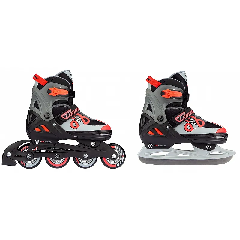 Nijdam Inline Skates ‑ Παγοπέδιλα Combo ρυθμιζόμενα Red Raider N14AC01 - Hobbies