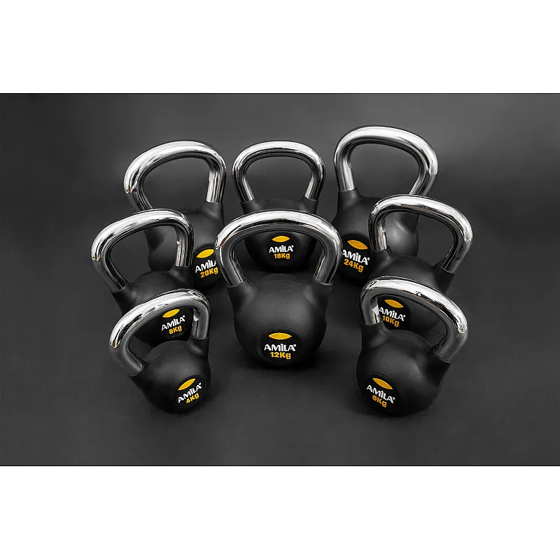 Amila Kettlebell Rubber Cover Cr Handle 12Kg - 44497 - Kettlebell