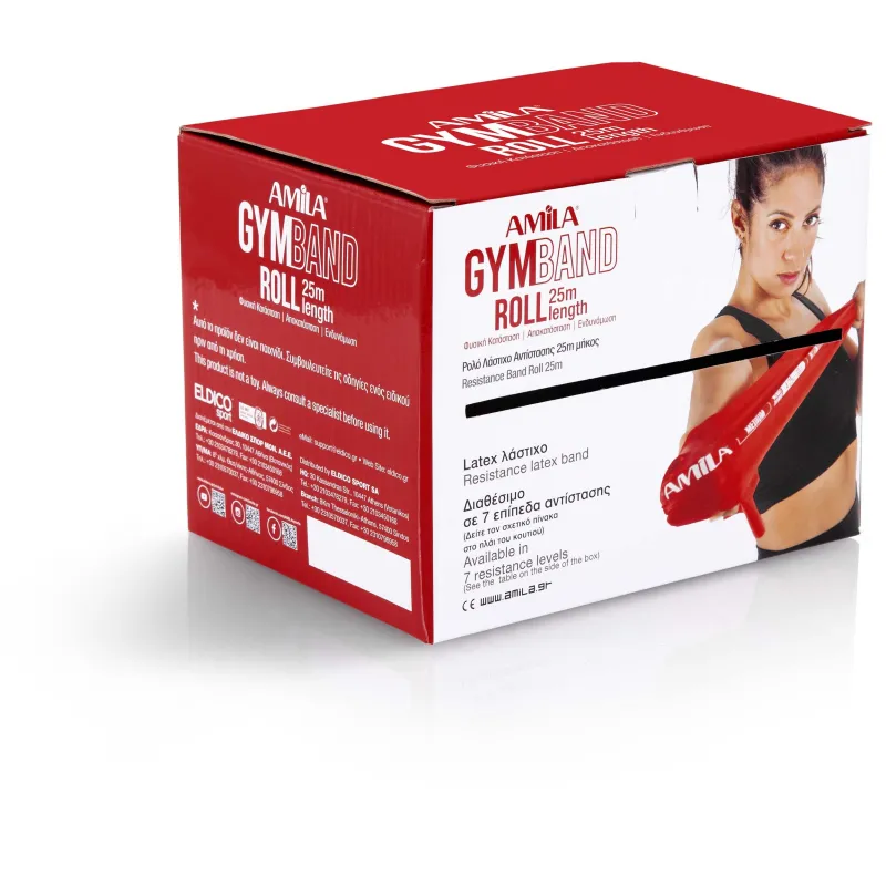 Amila Λάστιχα GymBand Ρολό 25 μέτρων Μαλακό - 48145 - Λάστιχα - Ιμάντες Ενδυνάμωσης