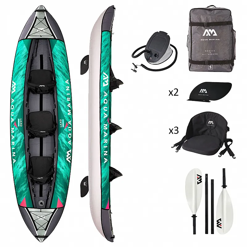 Aqua Marina Φουσκωτό Τριθέσιο Καγιάκ Laxo 3AT. 380cm - 15679 - Σε 18 Άτοκες Δόσεις - Βάρκες - Κανόε