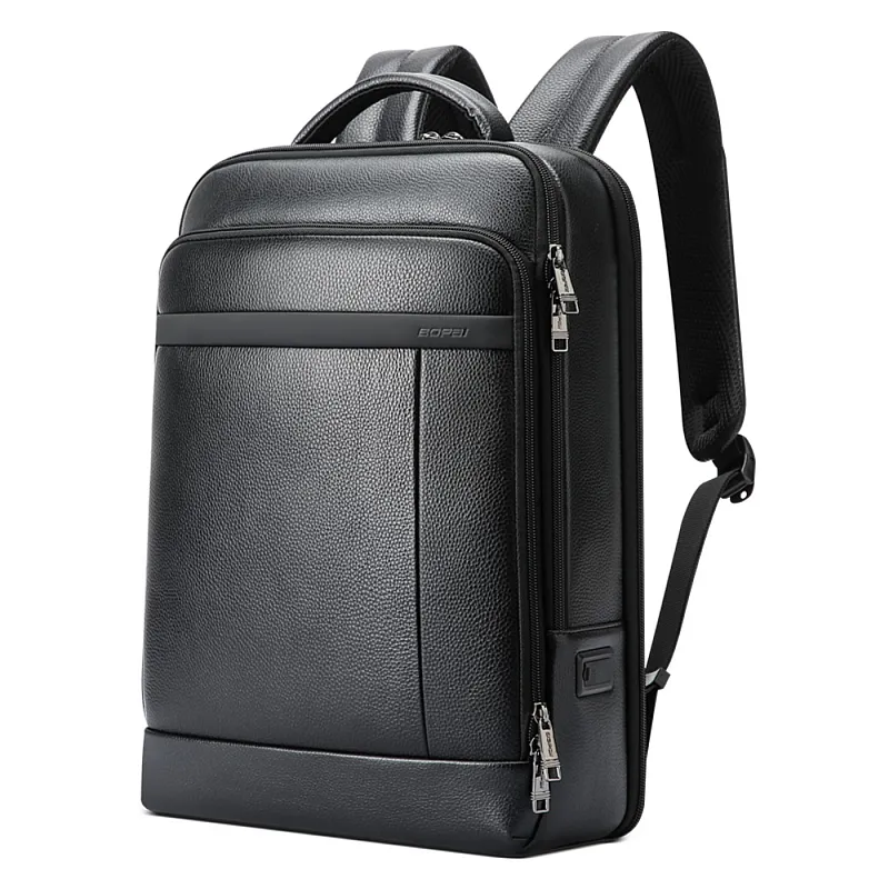 Δερμάτινο Σακίδιο πλάτης Αντικλεπτικό 24L Laptop 15,6” Bopai 61-120761 μαύρο - Σακίδια Πλάτης