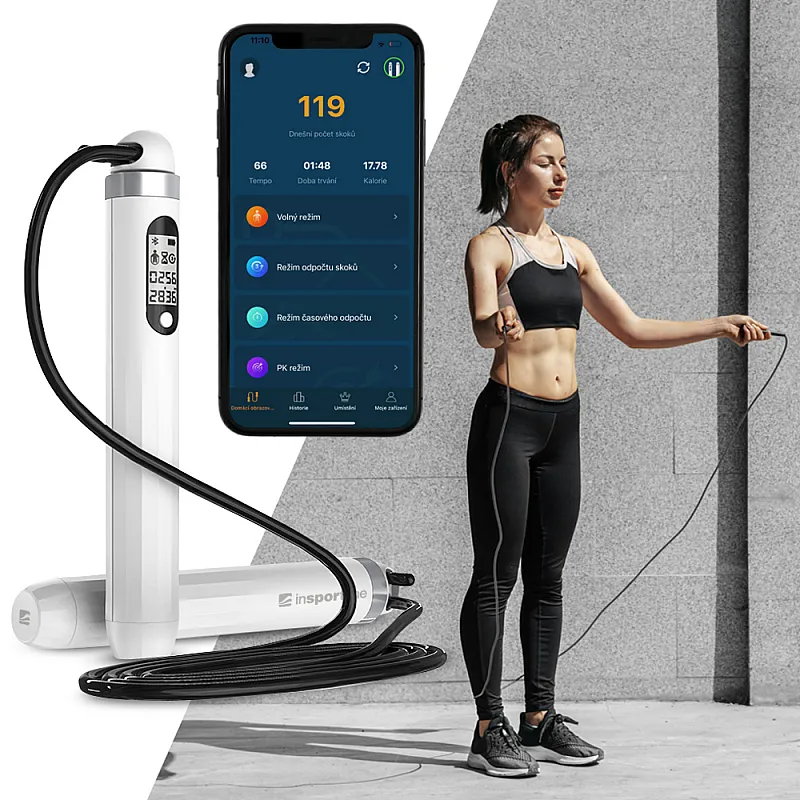 InSportline Jumpsmart Σχοινάκι Γυμναστικής Smart Jump Rope Λευκό 23511 - Friday Deals