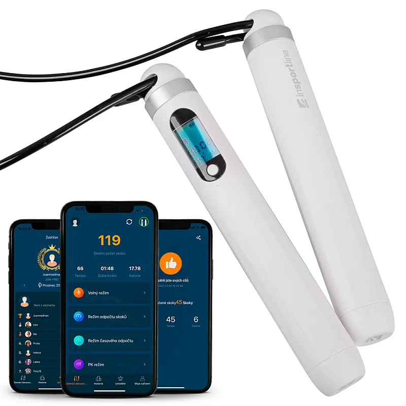 InSportline Jumpsmart Σχοινάκι Γυμναστικής Smart Jump Rope Λευκό 23511 - Friday Deals