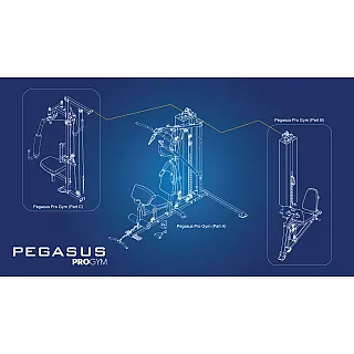 Pegasus Pro Gym 3 MT‑18504‑ABC Λ-645  Ημιεπαγγελματικό Πολυόργανο 3 Θέσεων - Σε 24 Άτοκες Δόσεις