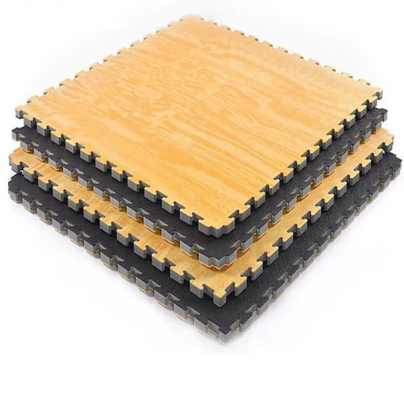 Viking Επαγγελματικό Δάπεδο Ασφαλείας EVA 100x100x2,5 εκ Puzzle Μαύρο/Ξύλο - Προστατευτικά Δάπεδα