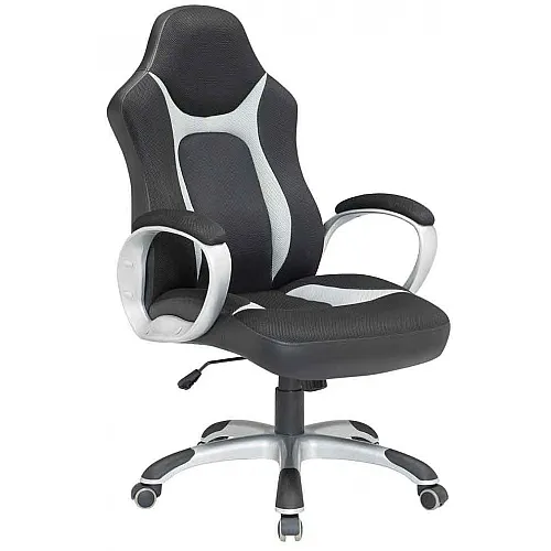 VELCO Pro Systems ΚΑΡΕΚΛΑ ΓΡΑΦΕΙΟΥ  GAMING ΜΑΥΡΗ-ΓΚΡΙ- ΔΙΑΣΤΑΣΕΙΣ: 64x62x110/118cm -ΕΠΙΦΑΝΕΙΑ PU PVC - 66-23591