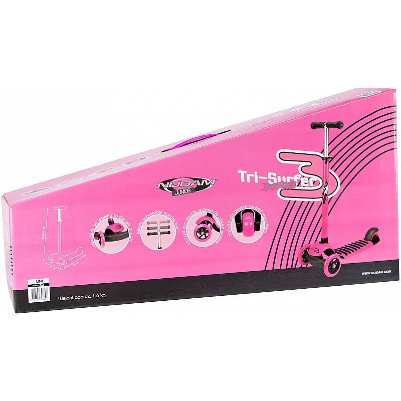 Nijdam Πατίνι Παιδικό Tri‑Surfer Maxi Ροζ 52MU-RAZ - Επιλογές Δώρων για εκείνη...
