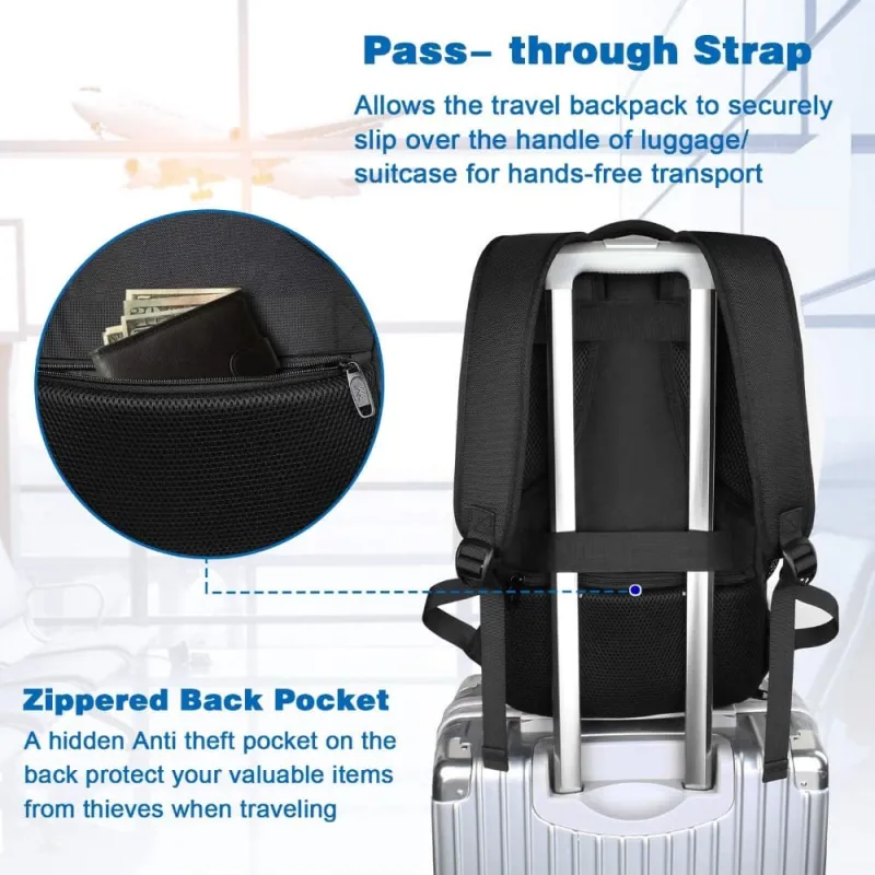 Σακίδιο πλάτης 40L Travel 17” Matein 1197 μαύρο - Σακίδια Πλάτης