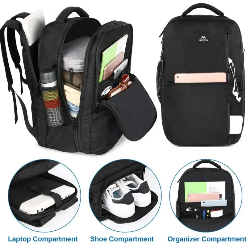Σακίδιο πλάτης 40L Travel 17” Matein 1197 μαύρο - Σακίδια Πλάτης