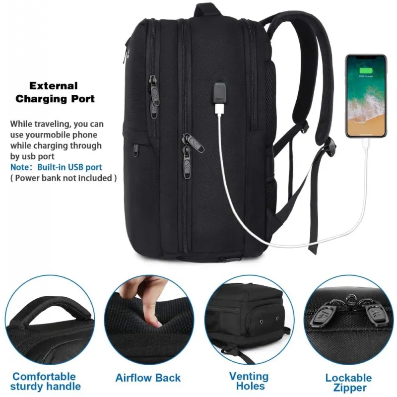 Σακίδιο πλάτης 40L Travel 17” Matein 1197 μαύρο - Σακίδια Πλάτης