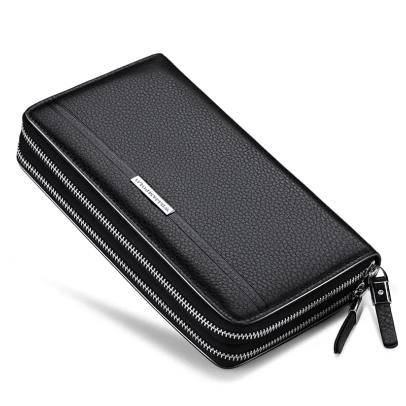 Δερμάτινο Ανδρικό πορτοφόλι William Polo 163(LARGE) black - Χειρός/Νεσεσέρ