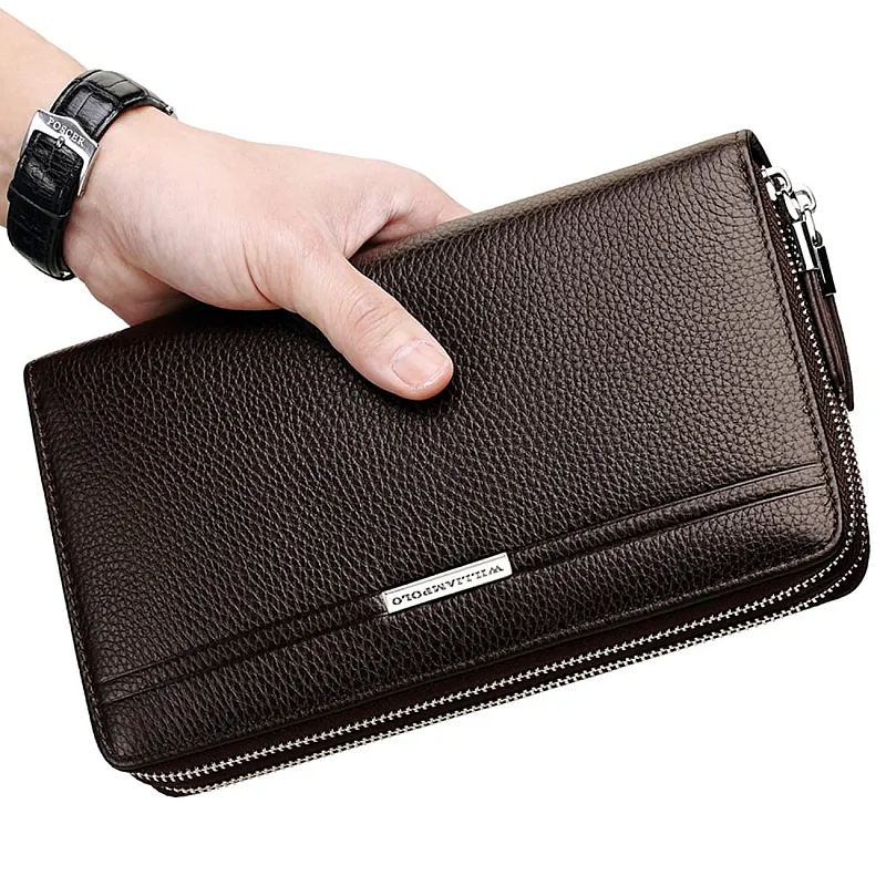Δερμάτινο Ανδρικό πορτοφόλι William Polo 163(LARGE) brown - Χειρός/Νεσεσέρ