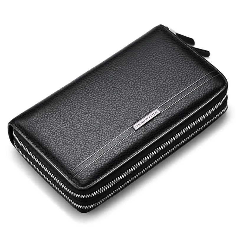 Δερμάτινο Ανδρικό πορτοφόλι William Polo 163(LARGE) black - Χειρός/Νεσεσέρ