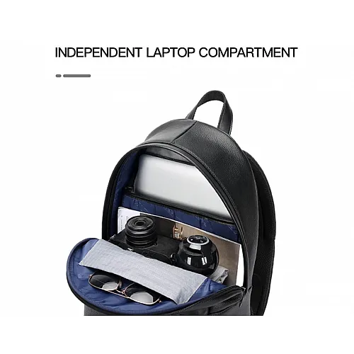 Δερμάτινο Σακίδιο πλάτης Αντικλεπτικό 17L Laptop 15,6” Bopai 61-123551 μαύρο