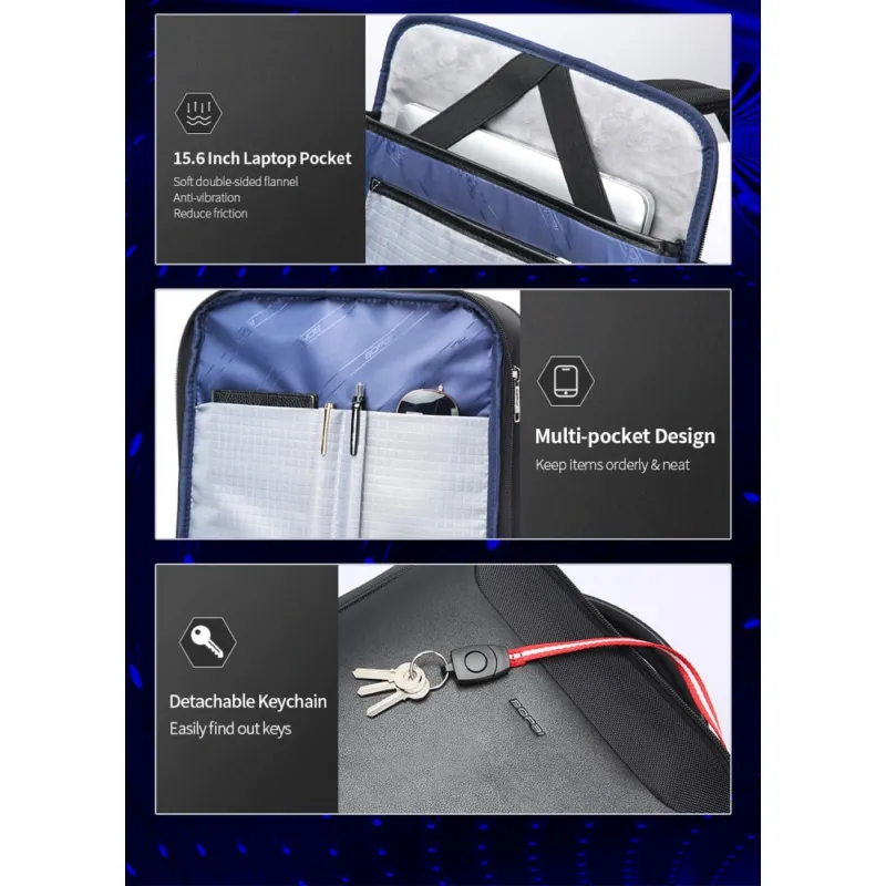 Σακίδιο πλάτης Αντικλεπτικό 24L Laptop 15,6” Bopai 61-19011 μαύρο - Επαγγελματικά Σακίδια Πλάτης