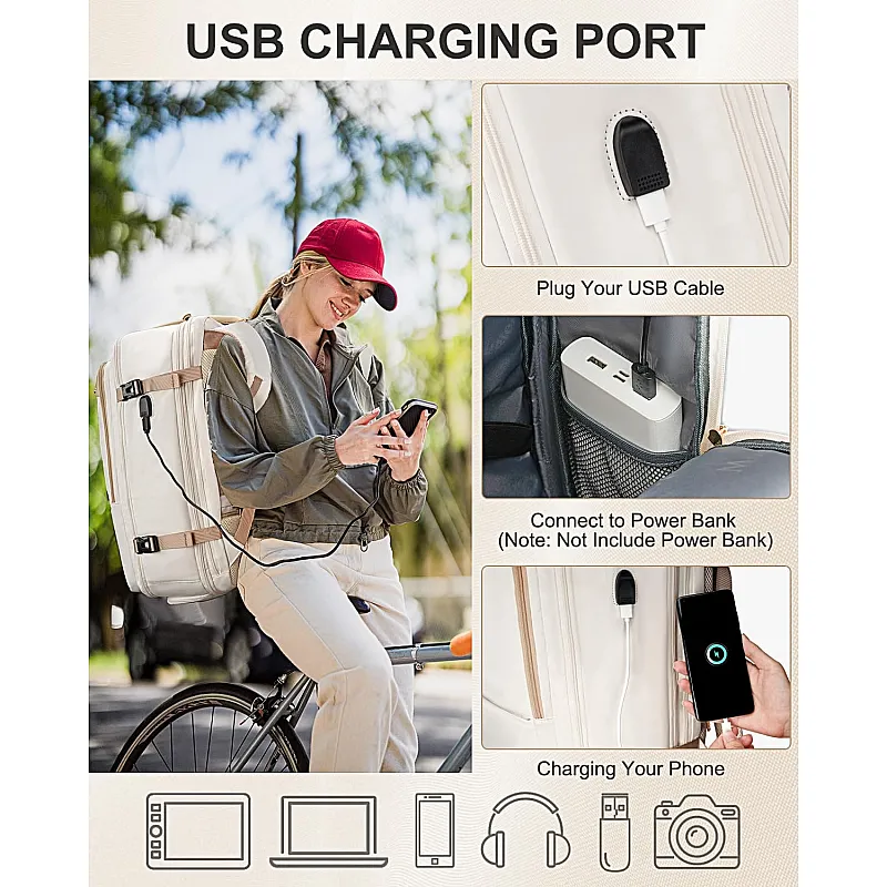 Σακίδιο πλάτης Travel Carry on 52L Laptop 17,3” Matein 6131 μπεζ