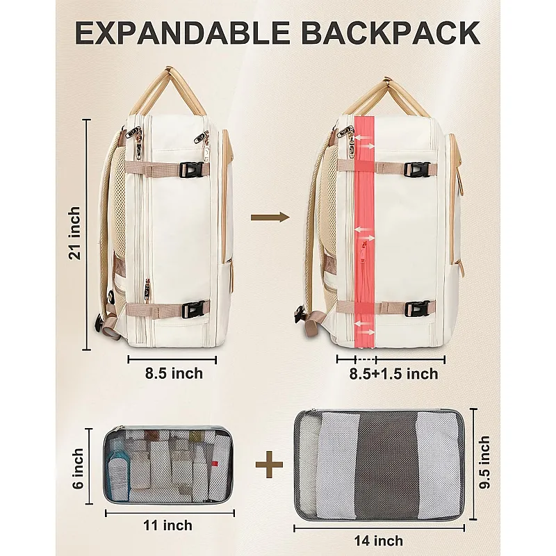 Σακίδιο πλάτης Travel Carry on 52L Laptop 17,3” Matein 6131 μπεζ