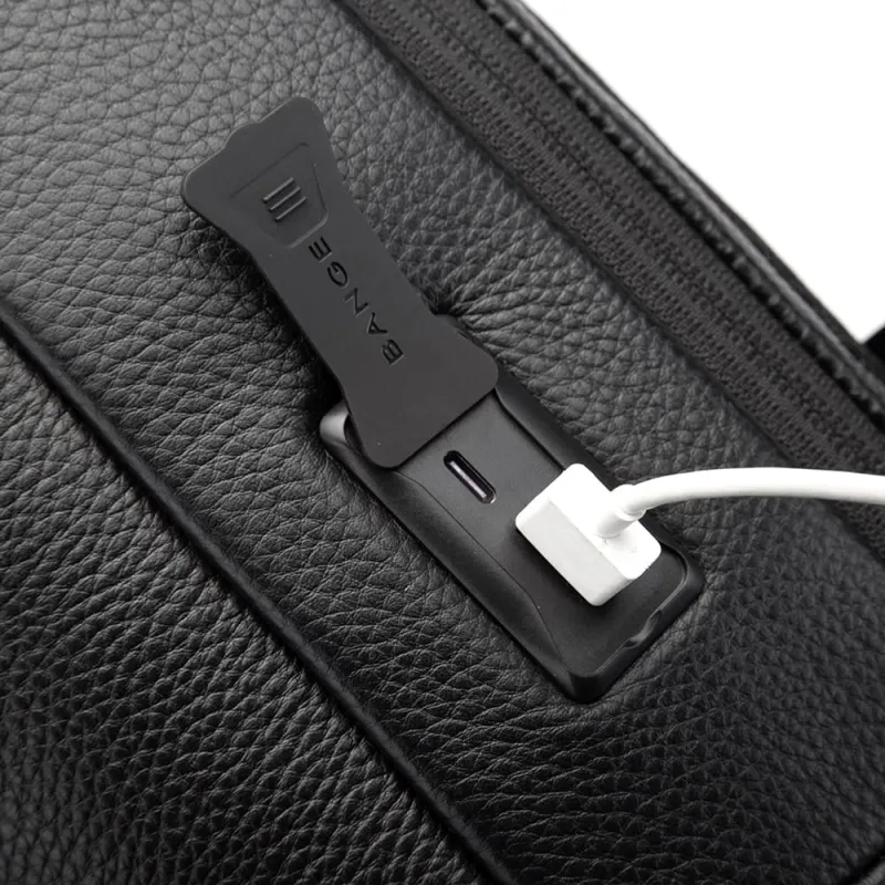 Δερμάτινο Σακίδιο πλάτης 21L Laptop 15,6” Bange 6621 μαύρο