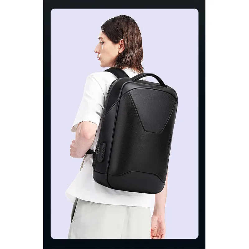Δερμάτινο Σακίδιο πλάτης 21L Laptop 15,6” Bange 6621 μαύρο