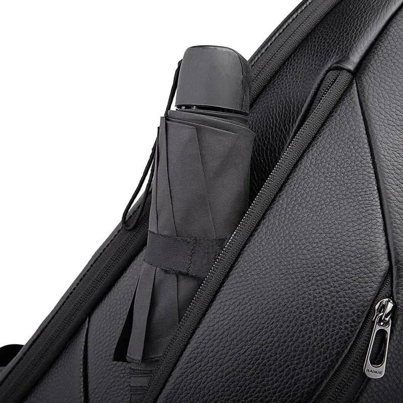 Δερμάτινο Σακίδιο πλάτης 24L Laptop 15,6” Bange 6623 μαύρο