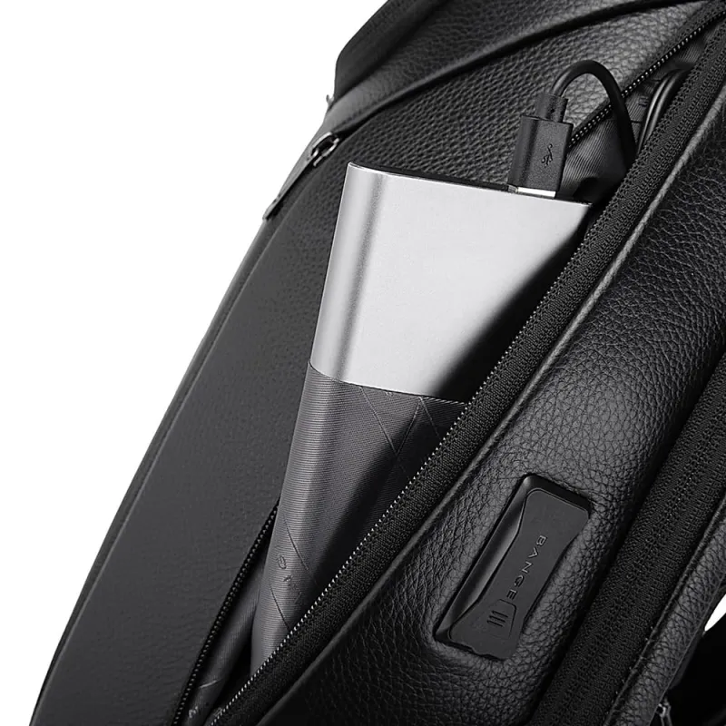 Δερμάτινο Σακίδιο πλάτης 24L Laptop 15,6” Bange 6623 μαύρο