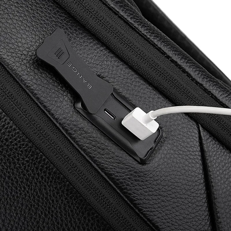 Δερμάτινο Σακίδιο πλάτης 24L Laptop 15,6” Bange 6623 μαύρο