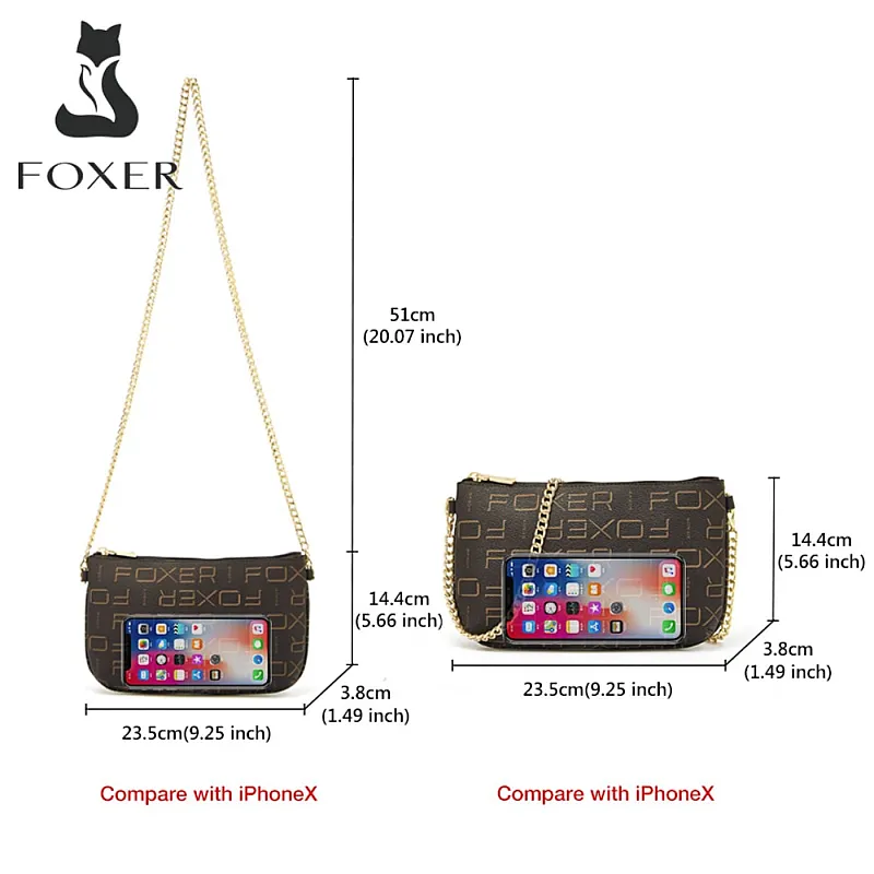 Δερμάτινη Γυναικεία Τσάντα PVC Χιαστί Foxer 9140097F καφέ - Τσαντάκια Γυναικεία Χιαστί