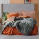 Σετ παπλωματοθήκη Stark Cotton Box 4 τμχ Διπλή (200x220) χρώμα cinnamon - μπλε