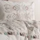 Σετ παπλωματοθήκη Asilo Cotton Box 4 τμχ Διπλή (200x220) χρώμα καφέ - λευκό