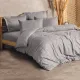 Σετ παπλωματοθήκη Plaid Cotton Box 4 τμχ Διπλή (200x220) χρώμα γκρι