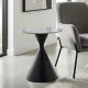 Τραπεζάκι βοηθητικό Logan Megapap sintered stone - μέταλλο χρώμα γκρι εφέ μαρμάρου - μαύρο Ø50x56εκ.