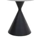 Τραπεζάκι βοηθητικό Logan Megapap sintered stone - μέταλλο χρώμα γκρι εφέ μαρμάρου - μαύρο Ø50x56εκ.