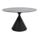 Τραπέζι Logan Megapap sintered stone - μέταλλο χρώμα γκρι εφέ μαρμάρου - μαύρο Ø120x72εκ.
