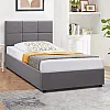 Κρεβάτι Kingston Megapap βελούδινο με αποθηκευτικό χώρο χρώμα γκρι 120x200εκ. - Κρεβάτια